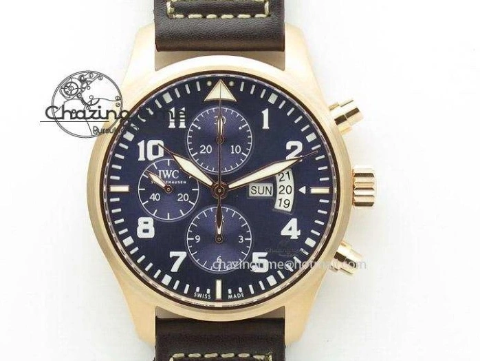 MIROTIME 0219 HighQuality Pilot Chrono 377714 “Le Petit Prince” ZF Best Edition Blue Dial On Brown Leather Strap A 7309